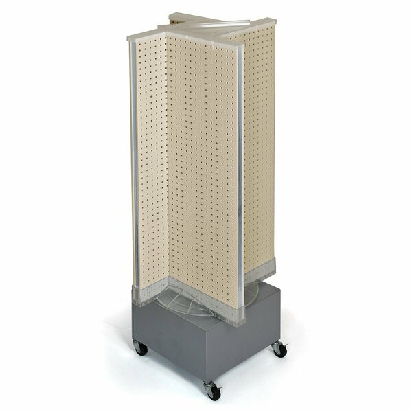 Azar Displays Almond Pinwheel Pegboard Floor Display on Revolving Wheeled Base. Spinner Rack Stand. 700445-ALM